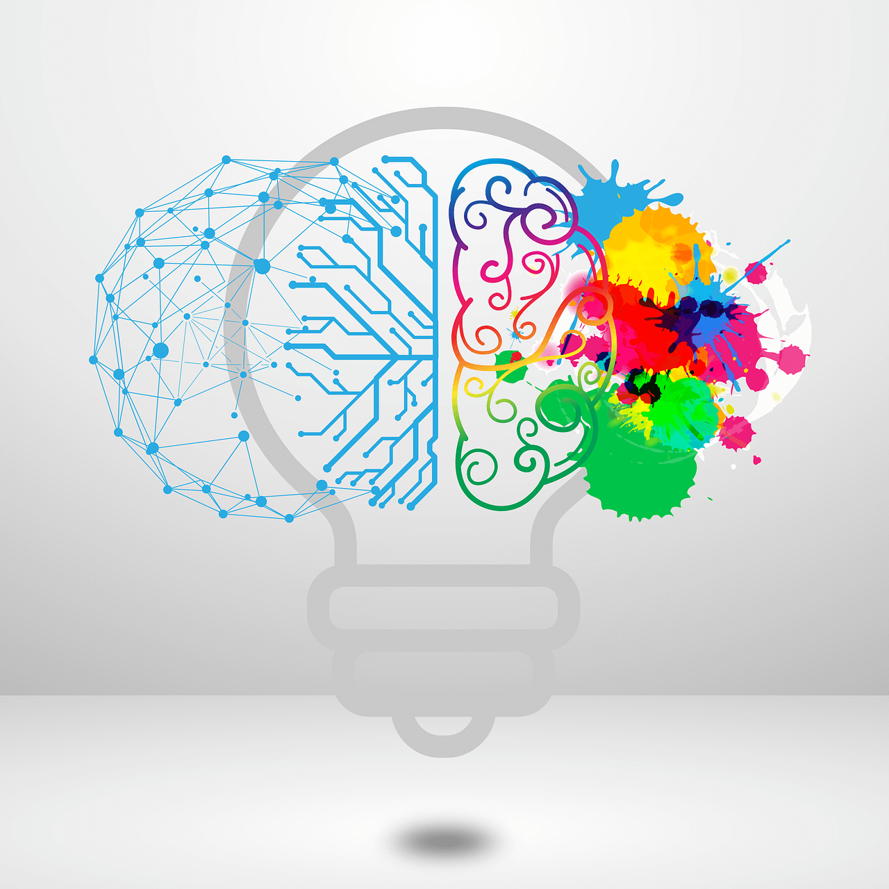Ampoule comprenant une illustration de cerveau