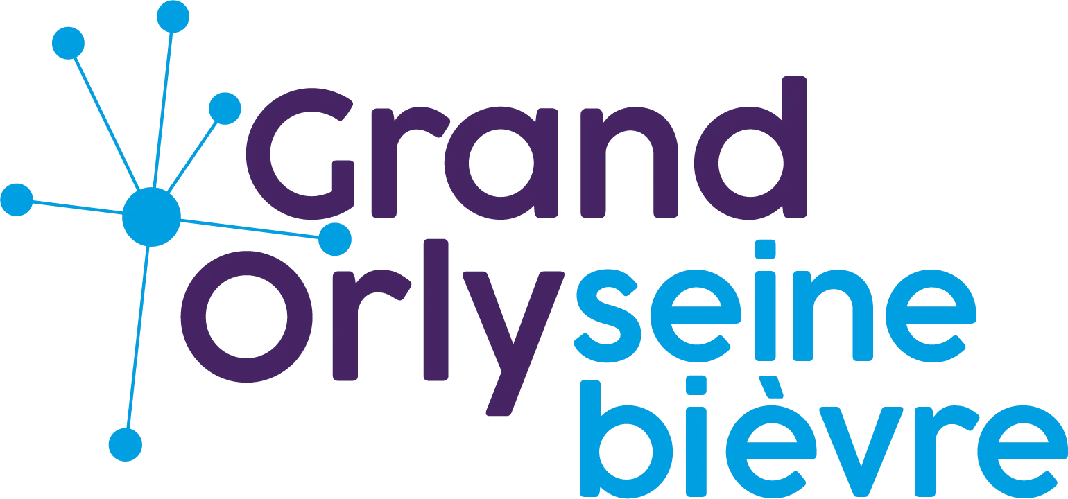 Logo de Grand Orly Seien Bièvre, en bleu foncé et bleu clair