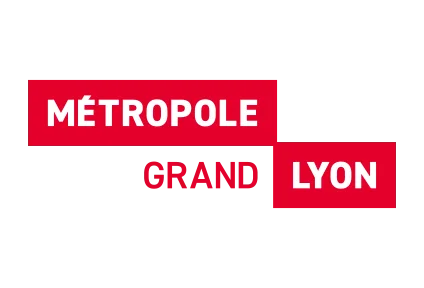 Logo de la Métropole Grand Lyon en lettre majuscules Rouges